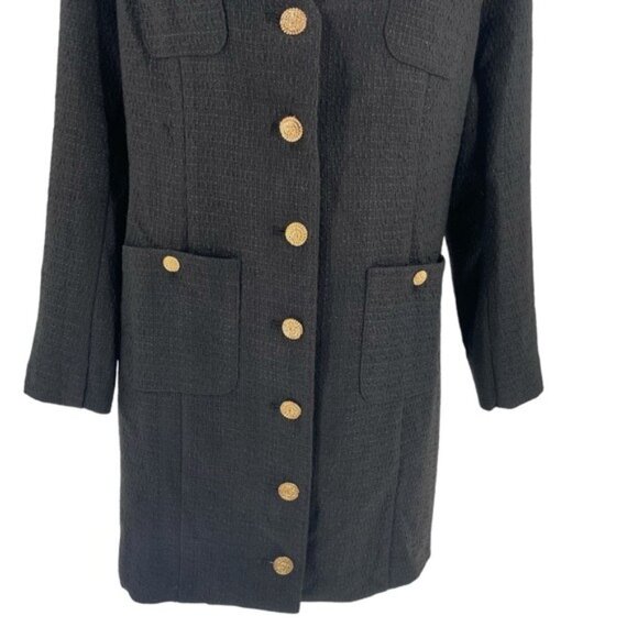 Pomander Place | NEW Black Tweed Keira Long Sleeve Mini Dress Size M - Picture 7 of 12